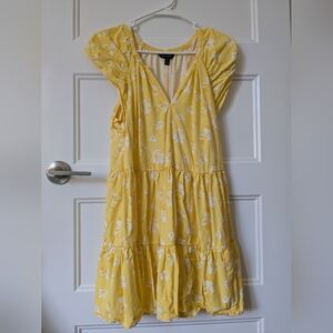 Banana Republic Sunny Yellow Dress with White Accents